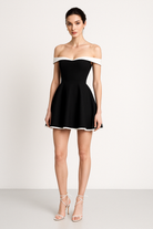 Women’s Off-Shoulder Mini Dress – Satin Finish – Bodycon Fit – Elegant Party Wear by Lumina Vancouver