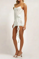 Women’s Corset Mini Dress – Strapless – Sheer Fabric – Boned Bodice – Draped Detail by Lumina Vancouver