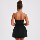 Women's Strapless Mini Dress - Fitted Bodice - Flared A-Line Silhouette by Lumina Vancouver
