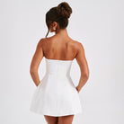Women's Strapless Mini Dress - Fitted Bodice - Flared A-Line Silhouette by Lumina Vancouver