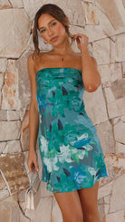 Women’s Mini Dress – Strapless Slim Fit – Floral Print – Lightweight Fabric by Lumina Vancouver