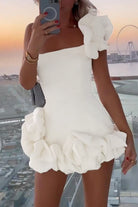 Women's One-Shoulder Mini Dress - Ruffle Detail - Fitted Waist - Elegant Formal Wear by Lumina Vancouver