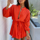 Women's Dress - Button-Up with Tie Waist - Long Sleeve by Lumina Vancouver