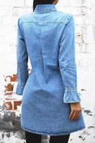 Women's Denim Shirt Dress - Button Down - Long Sleeve - Casual Relaxed Fit by Lumina Vancouver