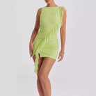 Women’s Bodycon Dress – Stretch Fabric – Sleeveless Backless – Ruffle Mini Party Wear by Lumina Vancouver