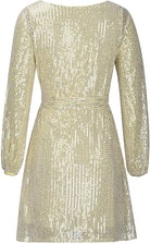 Women's Sequin Mini Dress - Long Sleeve - Relaxed Fit - Asymmetrical Party Wear by Lumina Vancouver