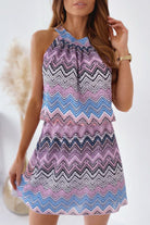 Women's Sleeveless Dress - Chevron Pattern - A-Line Fit - Lightweight Casual Wear by Lumina Vancouver