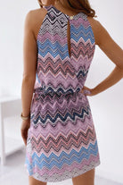 Women's Sleeveless Dress - Chevron Pattern - A-Line Fit - Lightweight Casual Wear by Lumina Vancouver
