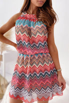 Women's Sleeveless Dress - Chevron Pattern - A-Line Fit - Lightweight Casual Wear by Lumina Vancouver