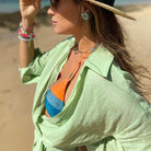 Women’s Wrap Dress – Cotton Linen Blend – Slim Fit – Mini Length – Collared V-Neck by Lumina Vancouver