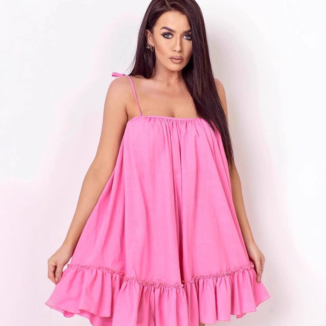 Women’s Sundress – Lightweight Cotton – Loose Fit – Spaghetti Straps – Mini Length by Lumina Vancouver