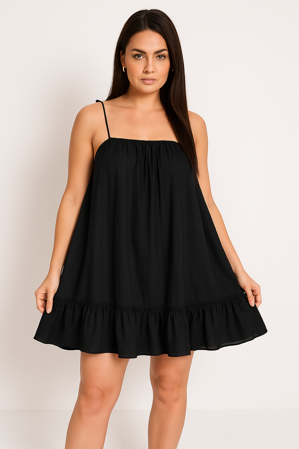 Women’s Sundress – Lightweight Cotton – Loose Fit – Spaghetti Straps – Mini Length by Lumina Vancouver