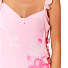 Women’s Mini Dress – Bodycon Fit – Ruffled Straps – Floral Print – Bow Neckline by Lumina Vancouver