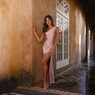 Women’s One-Shoulder Satin Dress – Slim Fit – High Slit – Formal Evening Wear by Lumina Vancouver