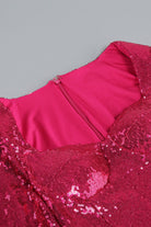 Women's Mini Dress - Sequin Embellished - Sweetheart Neckline - Feather Trim - Long Sleeve by Lumina Vancouver