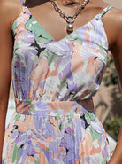 Women's Pleated Mini Dress - Spaghetti Straps - V-Neck - Flowy Floral Print by Lumina Vancouver