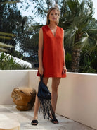 Women's Mini Dress - Sleeveless V-Neck - Lightweight Breathable Fabric - A-Line Fit by Lumina Vancouver