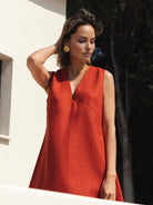 Women's Mini Dress - Sleeveless V-Neck - Lightweight Breathable Fabric - A-Line Fit by Lumina Vancouver