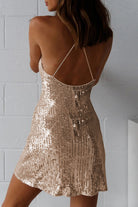 Women's Mini Dress - Sleeveless Spaghetti Strap - Sequin Bodycon Party Wear by Lumina Vancouver