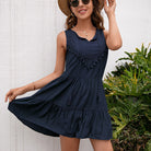 Women’s Mini Dress – A-Line Fit – Lace Bodice – Tiered Skirt – Sleeveless Cotton Blend by Lumina Vancouver