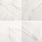 Women's Eyelet Dress - A-Line Silhouette - Short Bell Sleeves - Fitted Bodice by Lumina Vancouver