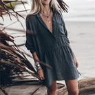 Women's Shirtdress - Loose Fit - Button-Down - Long Sleeve - Lightweight Casual Wear by Lumina Vancouver