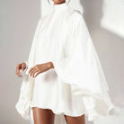 Women’s Short Dress – A-Line Boho Fit – Ruffled Sleeves – Half-High Neck – Soft Fabric by Lumina Vancouver