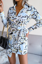 Women's Wrap Dress - V-Neck - Long Sleeve - Tie Waist - Short Length Stylish Fit by Lumina Vancouver