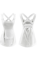 Women's Sleeveless Mini Dress - Fitted Bodice - Asymmetrical Layered Skirt - Chic Elegant Style by Lumina Vancouver