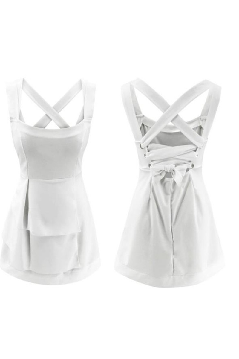 Women's Sleeveless Mini Dress - Fitted Bodice - Asymmetrical Layered Skirt - Chic Elegant Style by Lumina Vancouver