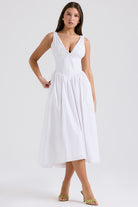 Women's Evening Dress - Sleeveless V-Neck - Fitted Bodice - Flowing Elegant Silhouette by Lumina Vancouver