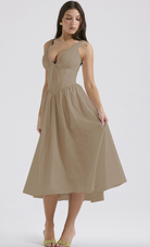 Women's Evening Dress - Sleeveless V-Neck - Fitted Bodice - Flowing Elegant Silhouette by Lumina Vancouver