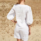 Women's Dress - Square Neck - Puff Sleeve - Knee Length Loose Fit Casual Wear by Lumina Vancouver