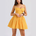 Women’s Mini Dress – Lace Jacquard – A-Line Fit – Spaghetti Straps – Structured Bodice by Lumina Vancouver