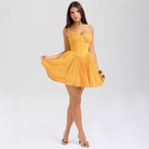 Women’s Mini Dress – Lace Jacquard – A-Line Fit – Spaghetti Straps – Structured Bodice by Lumina Vancouver