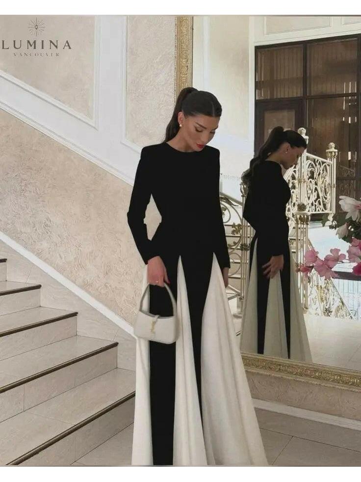 Paisley - Sleek Spliced Crewneck Slim-Fit Dress