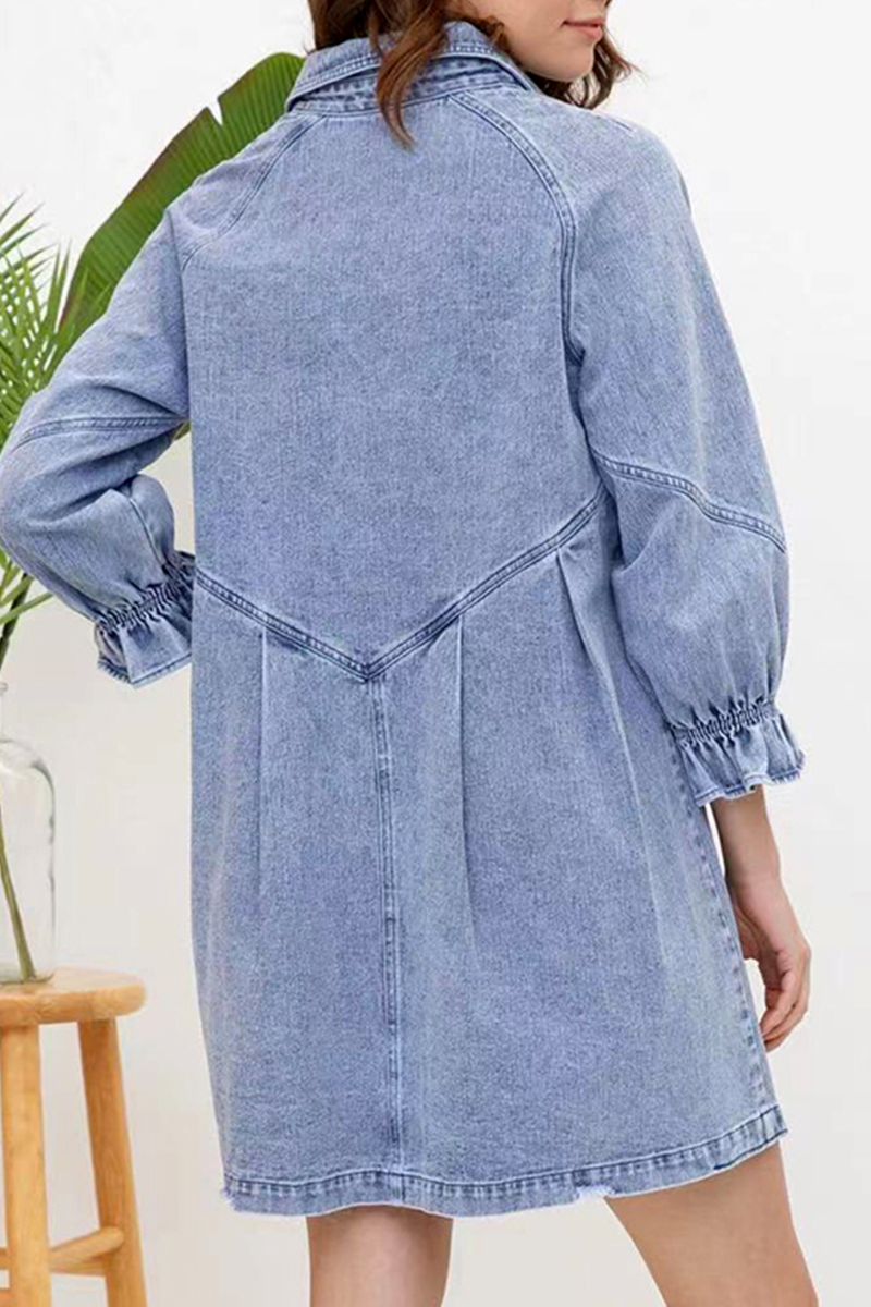 Women's Denim Shirt Dress - Button Down - Long Sleeve - Casual Stylish Fit by Lumina Vancouver