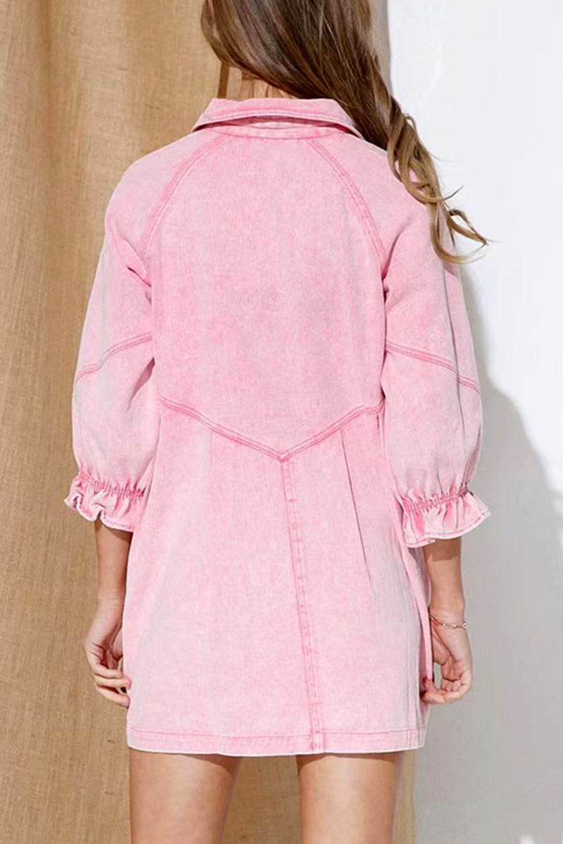 Women's Denim Shirt Dress - Button Down - Long Sleeve - Casual Stylish Fit by Lumina Vancouver