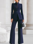 Luna | Navy Blazer Wide Leg Trousers Set - Lumina Vancouver - Lumina Vancouver