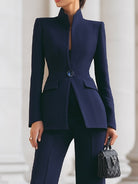 Luna | Navy Blazer Wide Leg Trousers Set - Lumina Vancouver - Lumina Vancouver