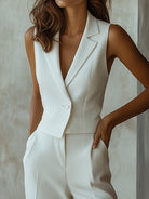 Isla | Sleeveless Blazer Suit Set - Lumina Vancouver - Lumina Vancouver