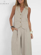 Ella - Vest & Wide Pants Set (Almost sold out)