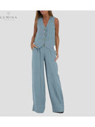 Ella - Vest & Wide Pants Set (Almost sold out)