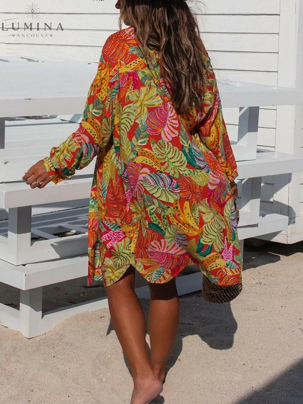 Leslie - Printed Button-Down Maxi Dress
