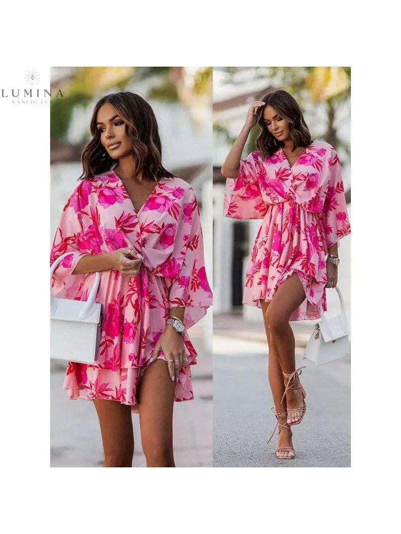 Valeria - Bohemian Floral Mini Dress