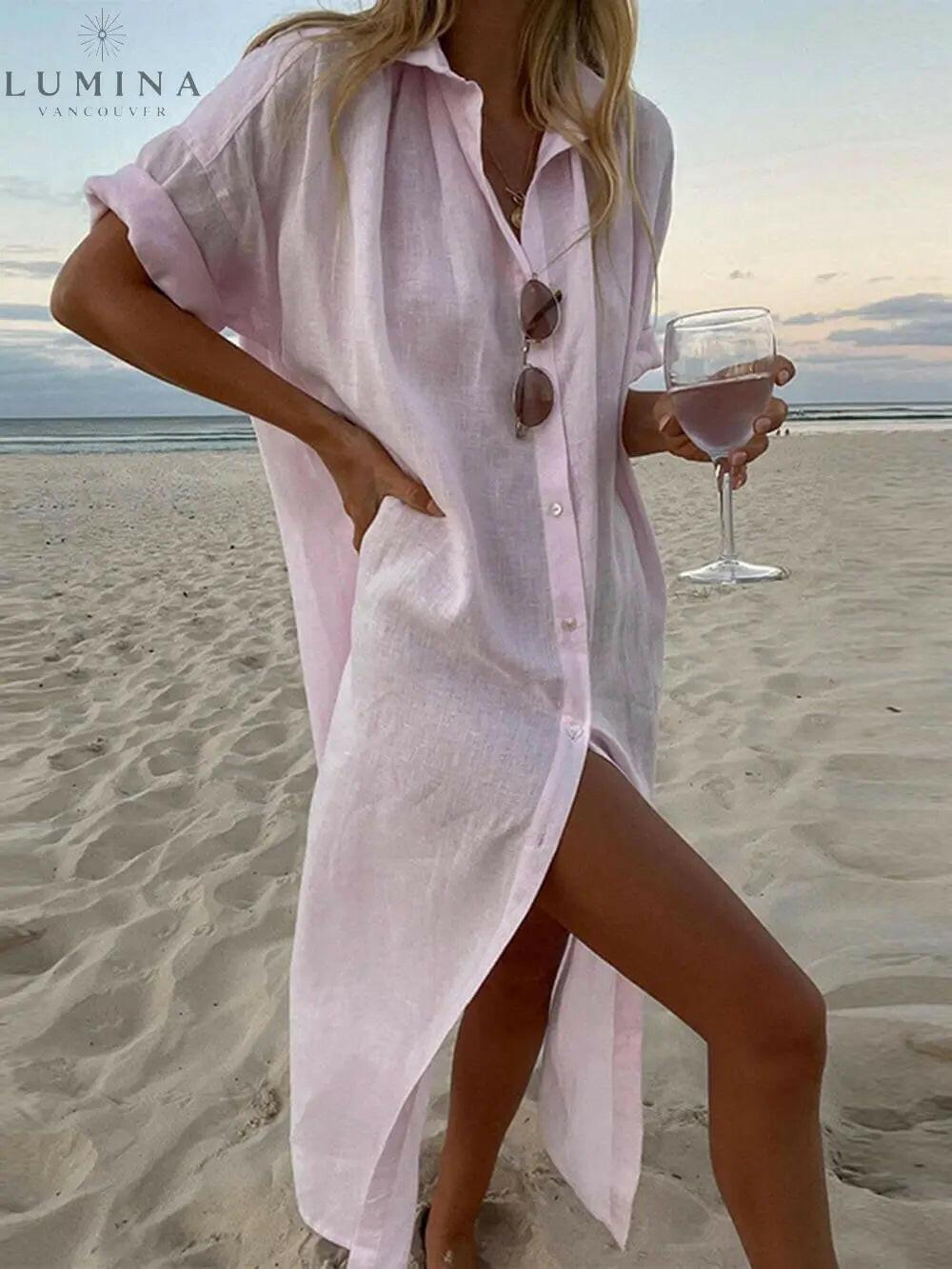 Jillian - Loose Shirt Maxi Dress