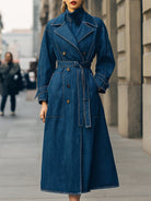 Elena | Double-Breasted Denim Trench Coat - Lumina Vancouver - Lumina Vancouver