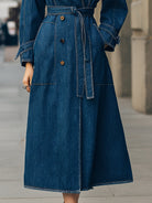 Elena | Double-Breasted Denim Trench Coat - Lumina Vancouver - Lumina Vancouver