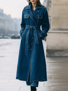 Elena | Longline Denim Trench Coat with Belt - Lumina Vancouver - Lumina Vancouver