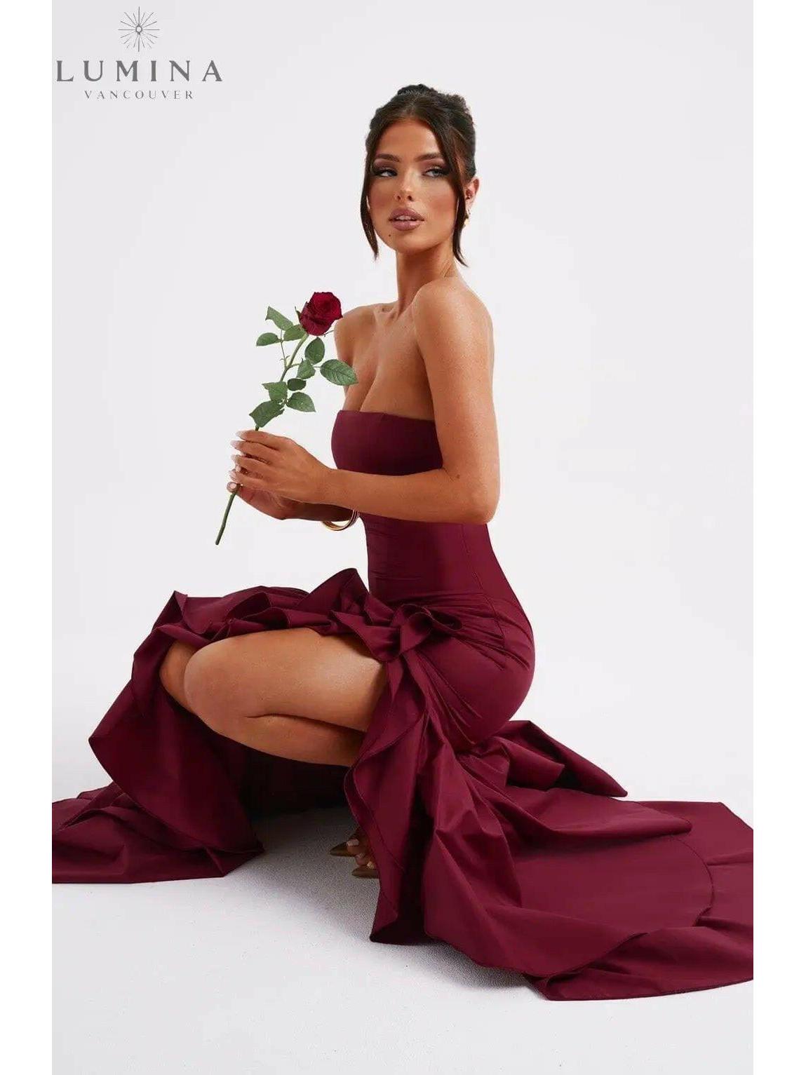 Riviera | Sleeveless Slit Ruffle Maxi Dress